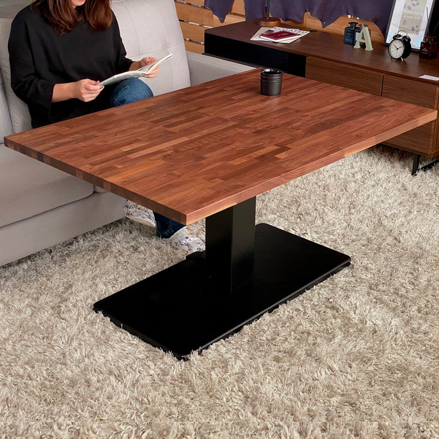 昇降テーブル リフティングテーブル 120×80cm ウォールナット – Wooden