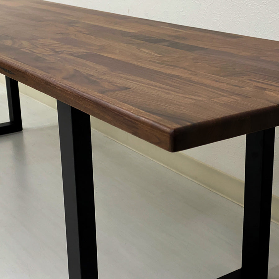 IKシリーズ ダイニングベンチ ウォールナット【肘置き・背もたれ付