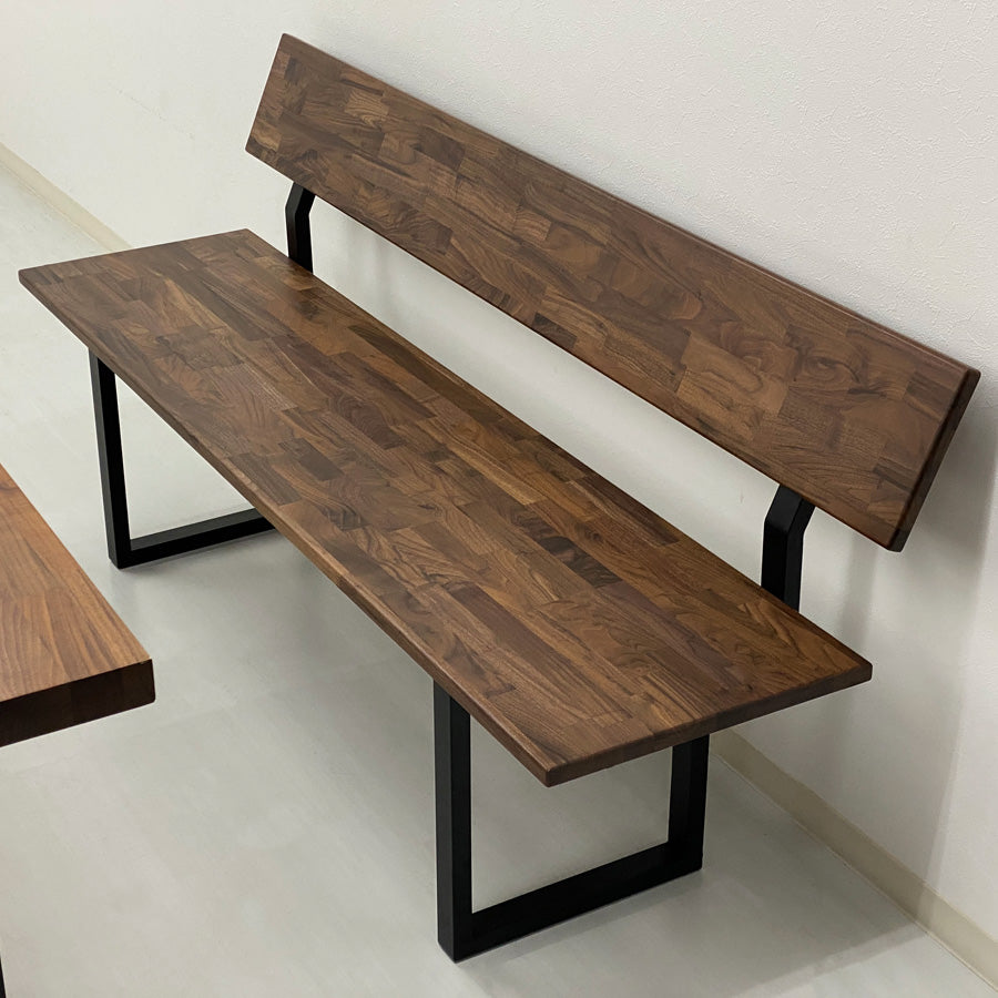 IKシリーズ ダイニングベンチ ウォールナット【背もたれ付】 – Wooden IKシリーズ ダイニングベンチ ウォールナット【背もたれ付】 – Wooden