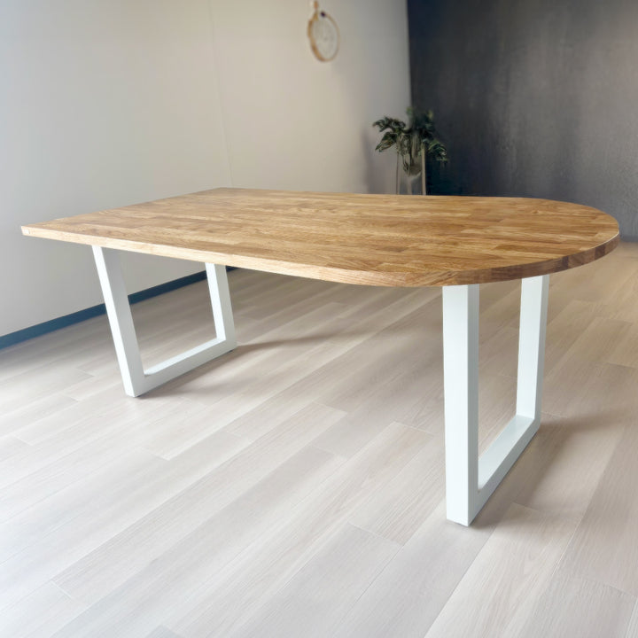 選べる12サイズ】オーク 無垢材 ダイニングテーブル 楕円角 180cm×90cm