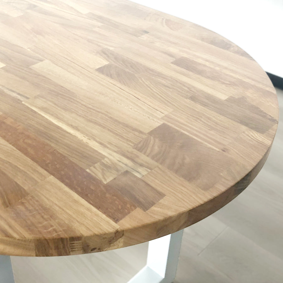 選べる12サイズ】オーク 無垢材 ダイニングテーブル 楕円角 180cm×90cm