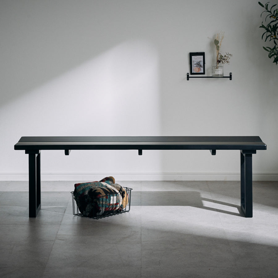 ダイニングベンチ　145×40×46cm ダイニングベンチ 幅145cm ブラック ルース – Wooden JAPAN 匠一松