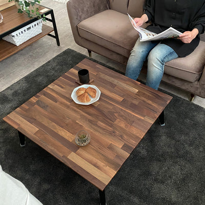 センターテーブル 正方形 ウォールナット  オーク 無垢材 キャレ - Wooden JAPAN 匠一松