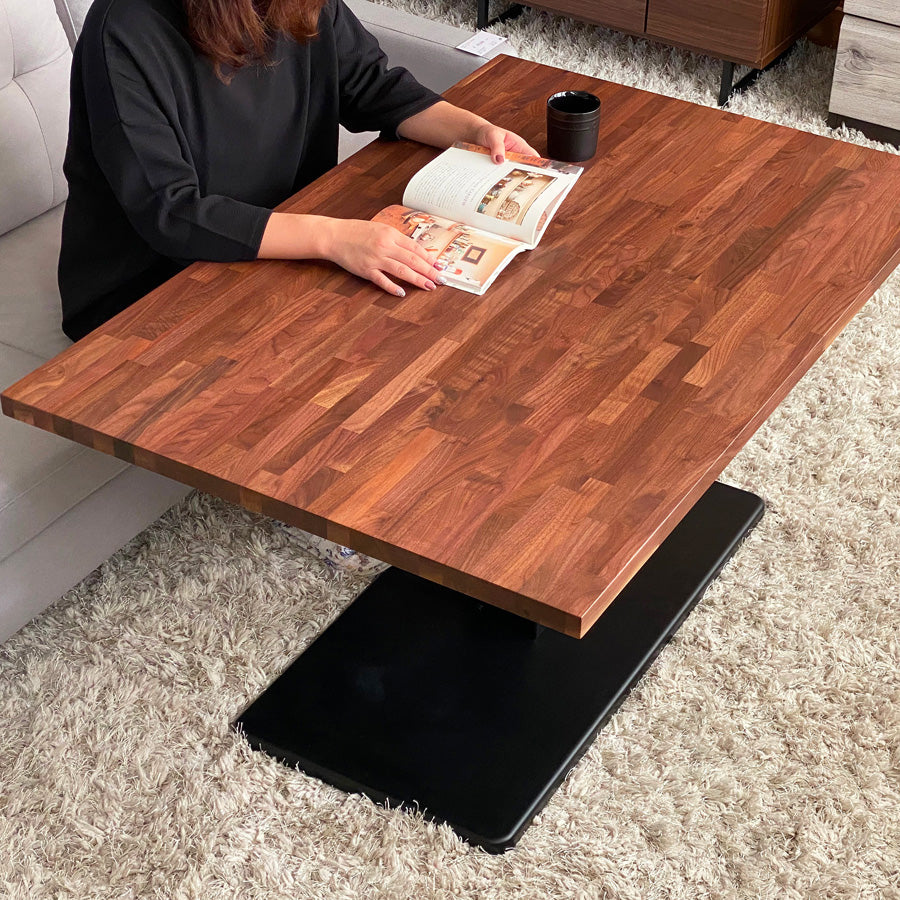 昇降テーブル リフティングテーブル 120×80cm ウォールナット – Wooden 